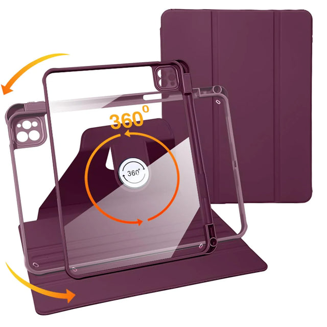 360° Rotating Protective Case for iPad Pro 11 / iPad Air 5 / Air 4, Soft TPU Bumper with Hard PC Back, Violet, Built-in Pencil Holder & Kickstand