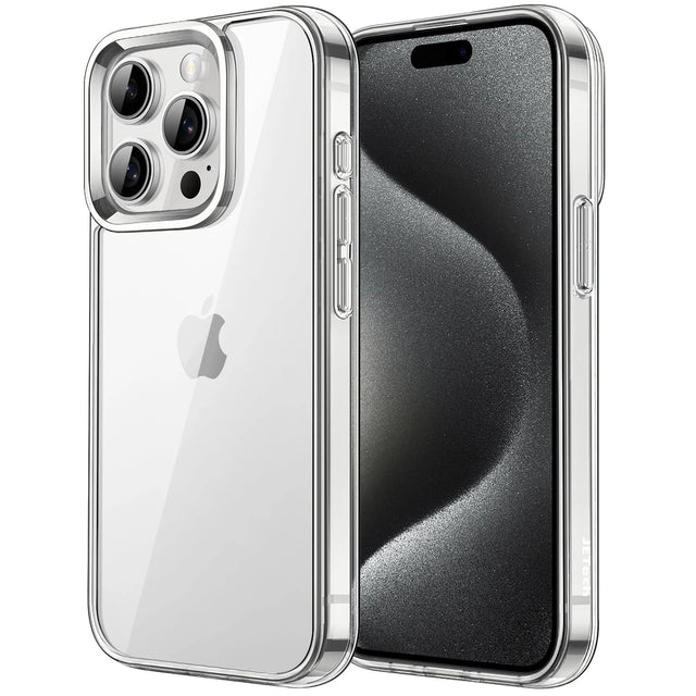 Clear Non-Yellowing Shockproof Case for iPhone 15 Pro 6.1-Inch, PC TPU Anti-Scratch Bumper Cover