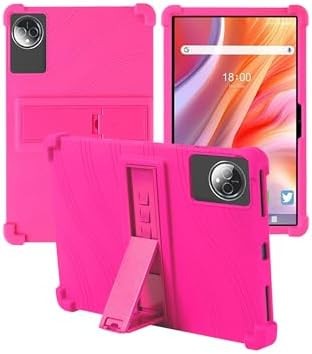Compatible with FEONAL D126 11 inch Tablet Case, Soft Silicone Adjustable Stand Shockproof Kids Friendly Cover RoseRed