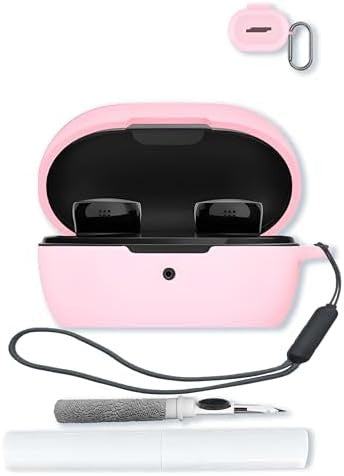 Compatible with Bose QuietComfort Earbuds 2024 Silicone Protective Case, Purple Pink Cover with Keychain, Cleaning Kit & Lanyard