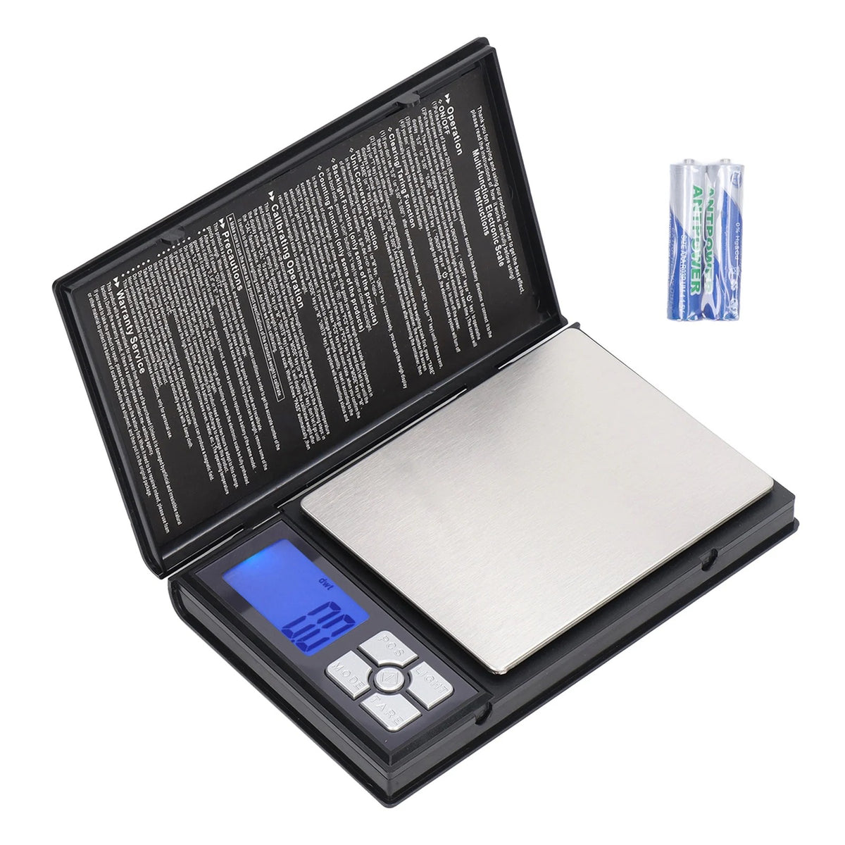 Digital Kitchen Scale 2000g/0.1g Precision LCD Display, Multifunctional Weighing Tool for Cooking, Baking, BBQ, and Jewelry - ABS Stainless Steel, Multiple Units (g, oz, ct)