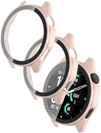 2 Pack Ultra-Thin Hard PC+Glass Film Protective Case for Huawei Watch GT6 41MM, Pink