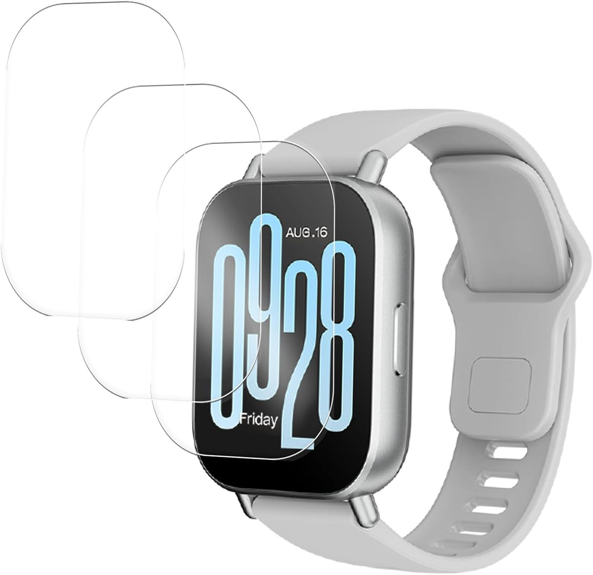 Tempered Glass Screen Protector for Redmi Watch 5 Active, 3 Pack, Anti-Scratch, High Sensitivity