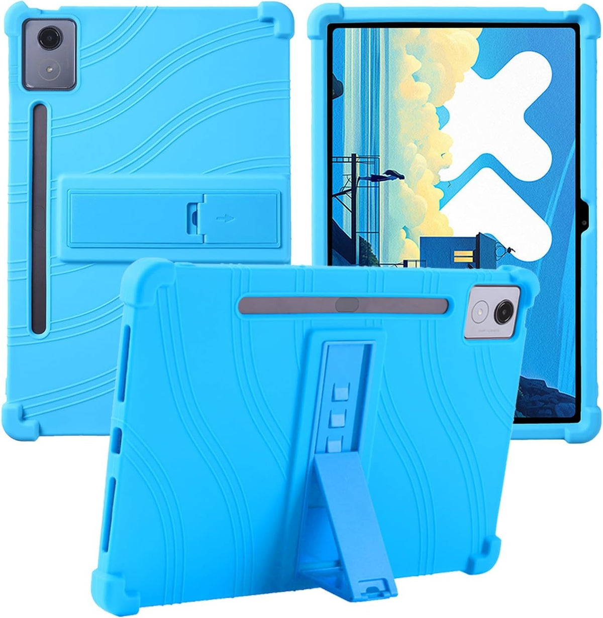 Compatible with Lenovo Idea Tab Pro 12.7" Silicone Case, Kids Shockproof Stand