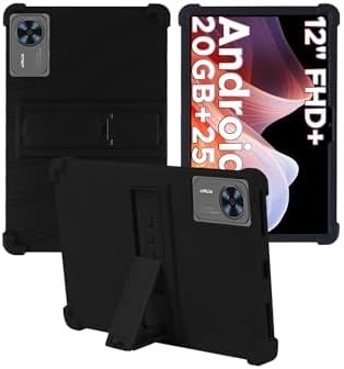 Compatible with DOOGEE T36(2025) Case, Soft Silicone, Adjustable Stand, Shockproof, Rainbow Black