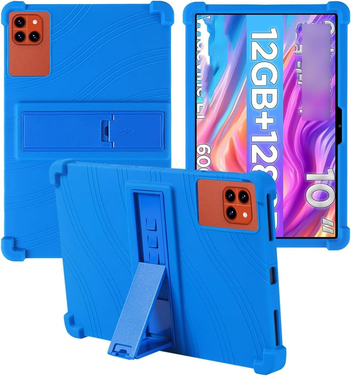 for Callsky-Tab Ctab 10 10.1 Inch Tablet Case, Soft Silicone Shockproof Kids Friendly Stand Cover with Built-in Kickstand, Blue