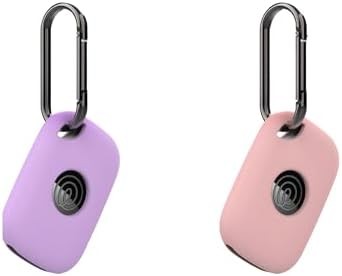 2 Pack Silicone Case Cover for Tile Pro 2024 Bluetooth Tracker, Soft Protective Shockproof Skin with Keychain, Purple & Pink