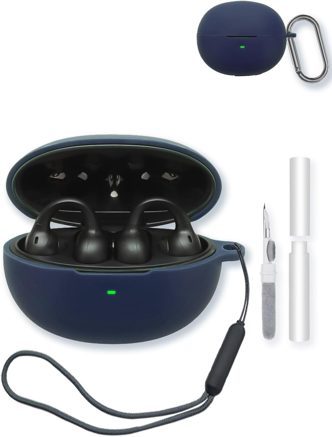 Silicone Case for Baseus Inspire XC1 Earbuds, Soft Protective Cover with Keychain & Cleaning Kit