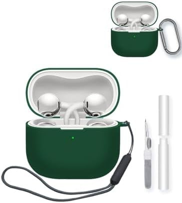 Silicone Case Compatible with Huawei FreeClip 2, Soft Protective Cover with Keychain, Cleaning Kit & Lanyard, Shockproof Dustproof