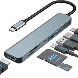 7-in-1 USB C Hub, 4K HDMI, Multiport Adapter for Phone, Tablet, Switch