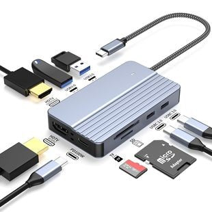 USB C to Dual HDMI Adapter, Extended Display Dock for MacBook Laptop Phone Tablet