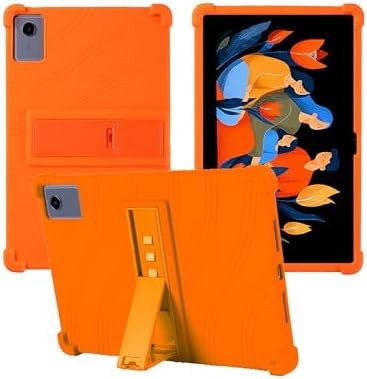 Compatible with Lenovo Idea Tab Plus 12.1" Silicone Case w/ Stand, Shockproof Kids, Orange