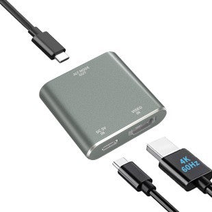 HDTV to Type-C 4K Video Converter, HDMI Input to USB-C Output Adapter for Laptop and Monitor with Image Switching