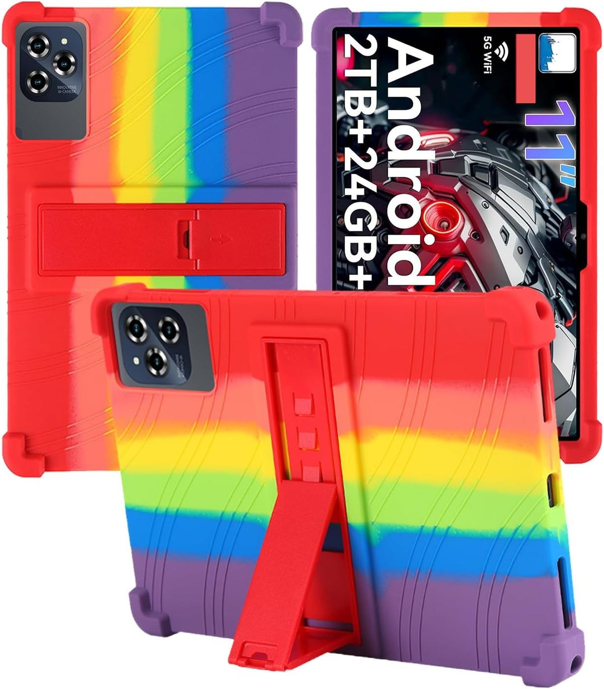 Silicone Tablet Case Compatible with Tabwee W90 11", Adjustable Stand, Shockproof, Kids Friendly