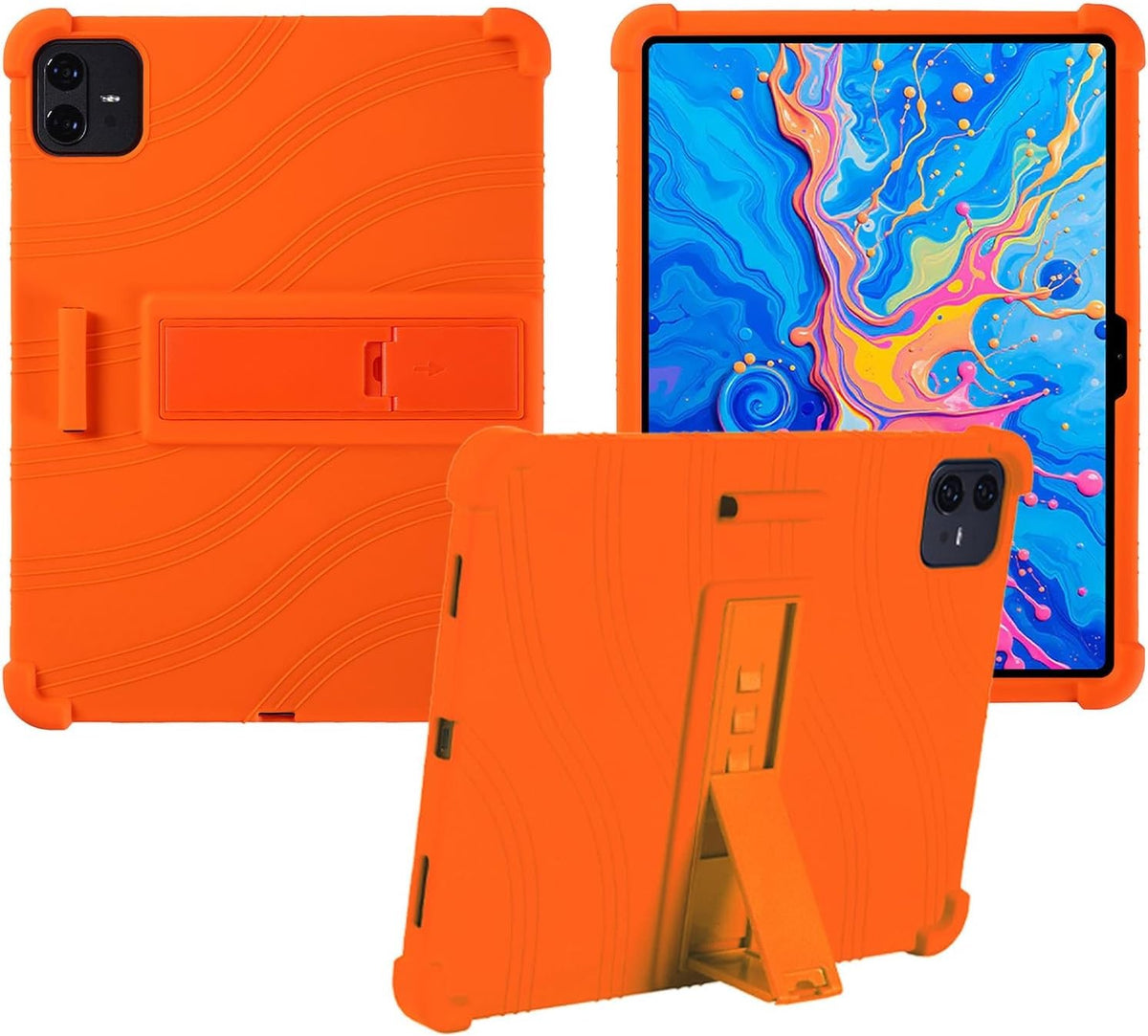 TECLAST Artpad Pro 12.7 Inch Tablet Case, Soft Silicone Shockproof Cover with Adjustable Kickstand, Orange