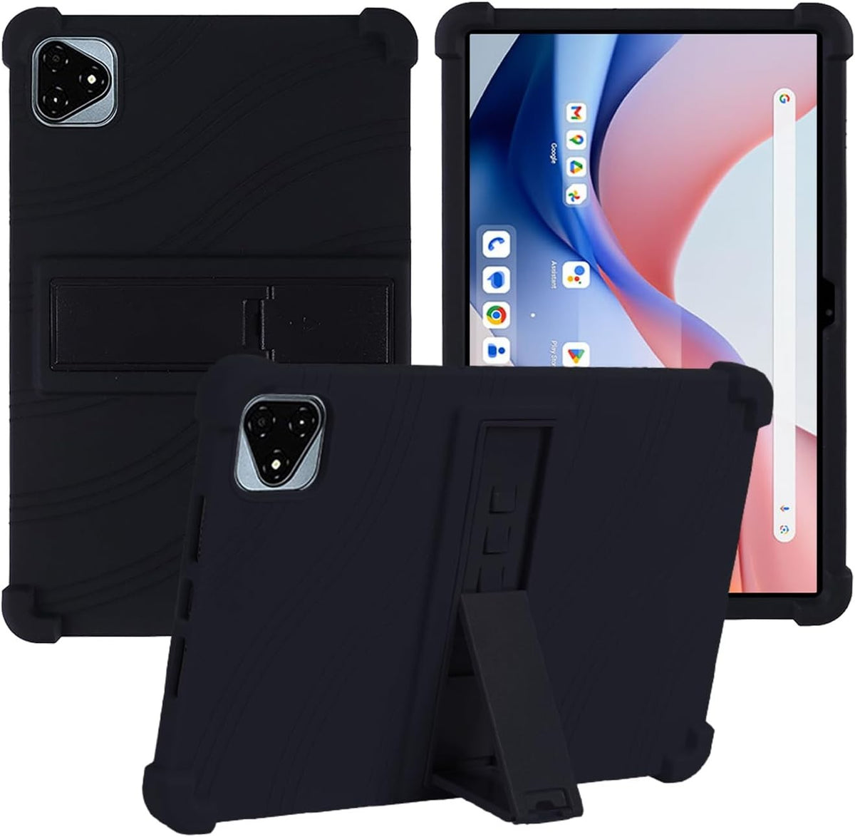 Compatible with ALLDOCUBE iPlay 60 Pro Case, Silicone Kickstand Shockproof Kid Friendly Black
