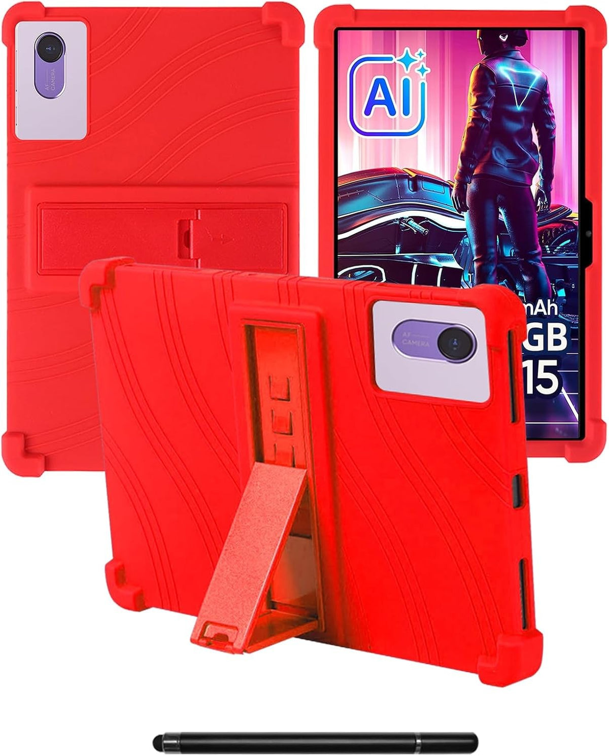 Soft Silicone Case Compatible with Plimpton PlimPad P2/SHARECLOUD P10_T 10 inch, Adjustable Stand Shockproof Kids Friendly