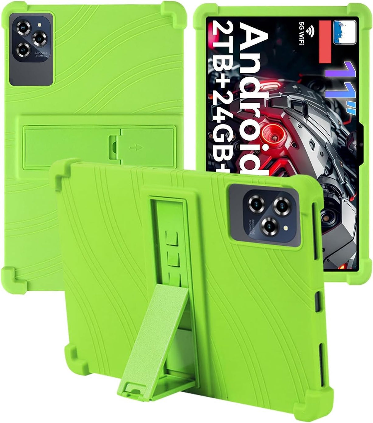 Silicone Case for Tabwee W90 11 Inch Tablet, Soft Shockproof Protective Cover with Adjustable Kickstand, Kids Friendly