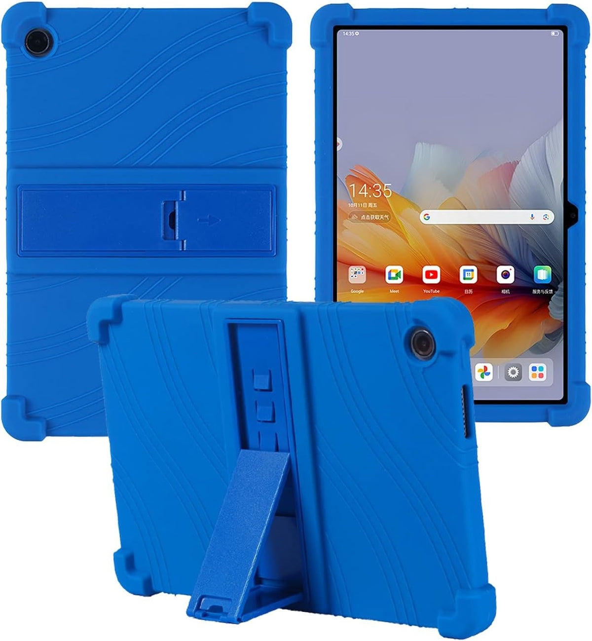 Silicone Tablet Case Compatible with Lenovo Tab 10.1", Adjustable Stand, Shockproof, Kids Friendly, Orange