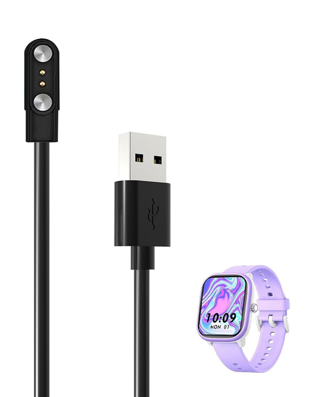 Magnetic Charger for Fikami W96/YOUSOKU W96 Smart Watch, Replacement USB Charging Cable, Black
