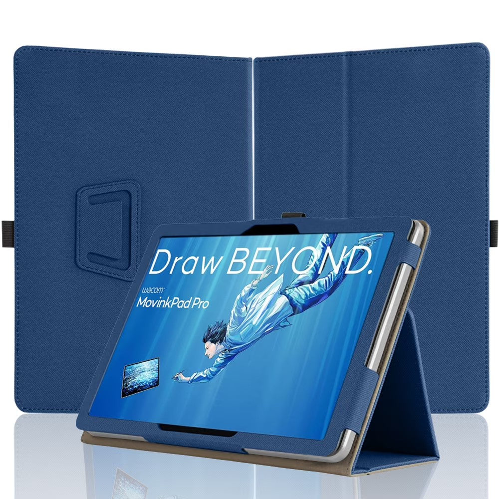 Protective Case for Wacom MovinkPad Pro 14, PU Leather, Hand Strap, Stand Function