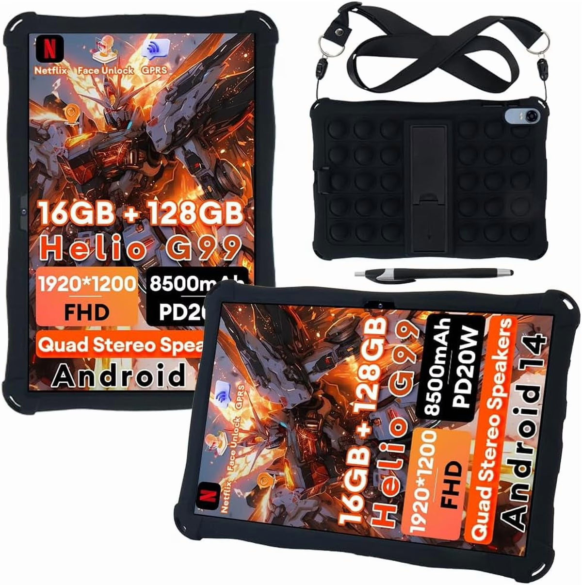 Compatible with Headwolf HPad5 UMIDIGI A13 Tab 10.5" Case, Shockproof PU Leather Stand Cover, Slim Protective Shell