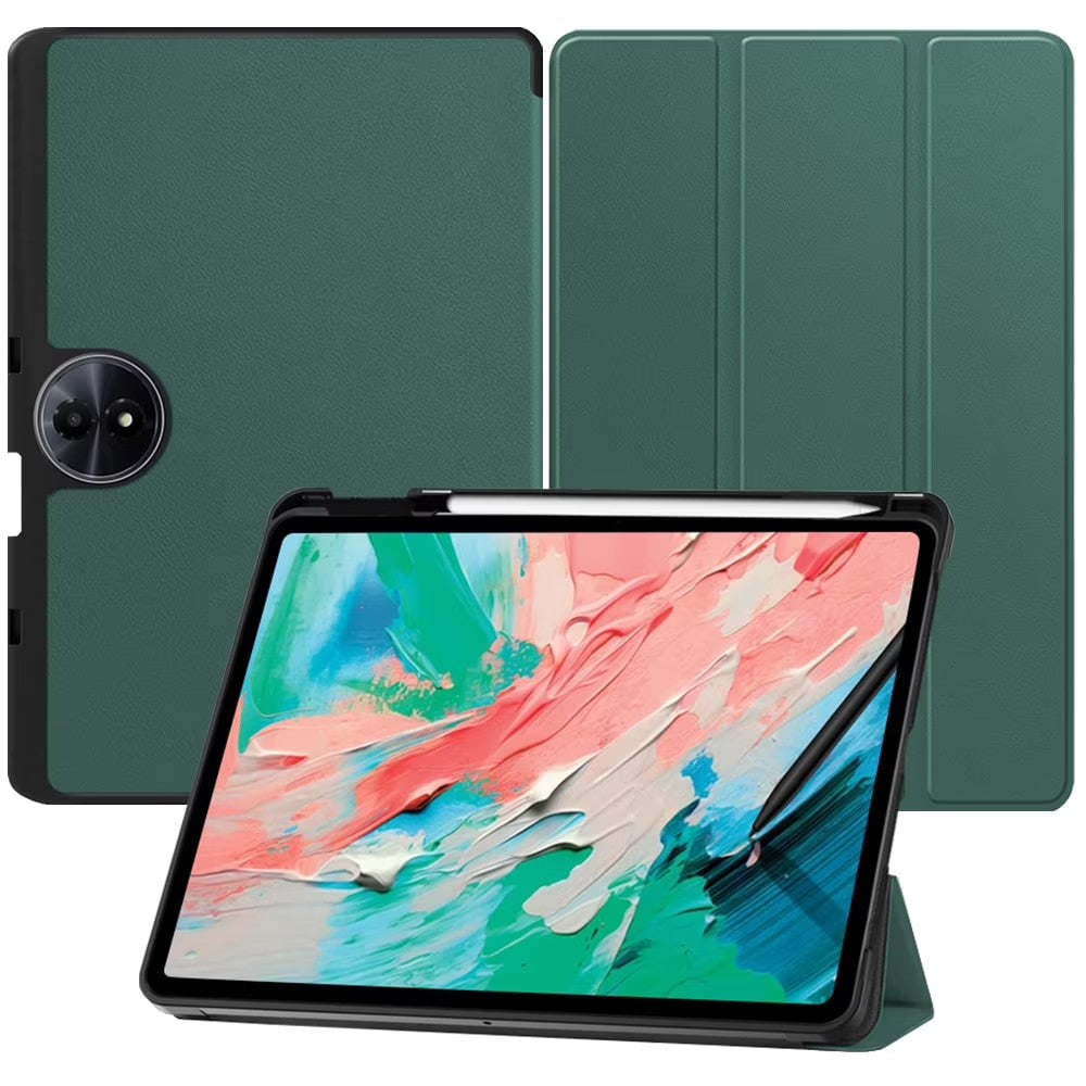 Compatible with TCL NXTPAPER 11 Gen 2/Tab 11 Gen 2, Trifold Stand Case, Magnetic, Pen Holder, Green