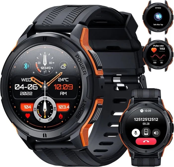 Smartwatch 1.43" Touchscreen, Bluetooth Calling, IP68 Waterproof, 123 Sports Modes