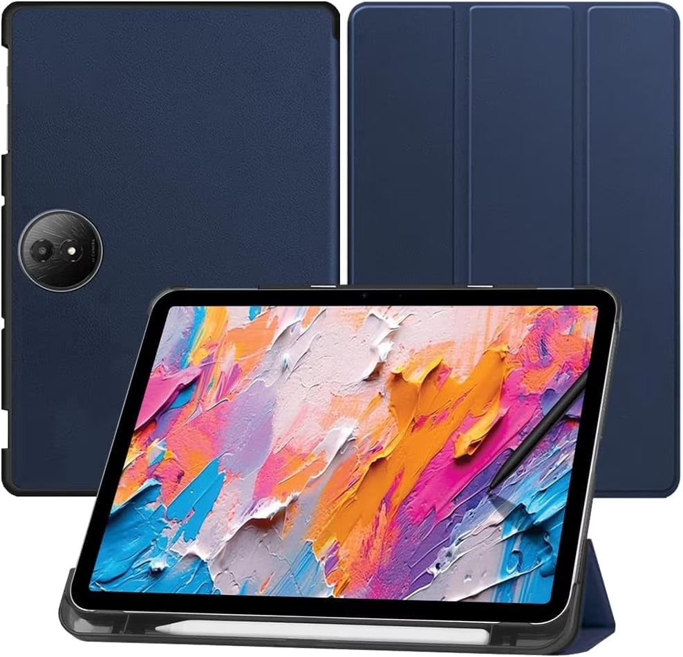 Compatible with TCL NXTPaper 11 Plus 11.5 inch, Ultra Thin Trifold Case with Pencil Holder, Sea Blue