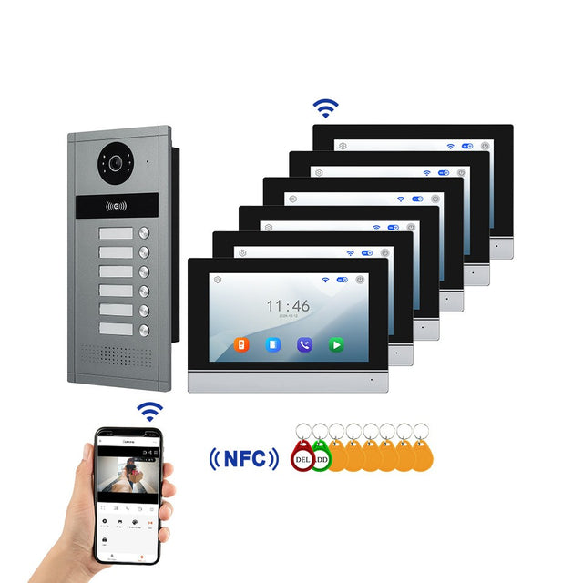 Smart WiFi Video Doorbell, 1080P Camera, 7-Inch Touch Screen, Tuya Compatible