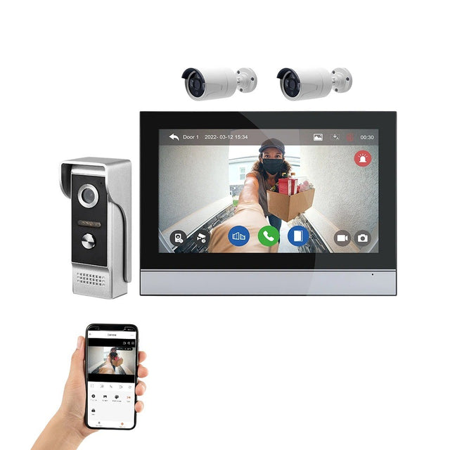 10-Inch WiFi Video Doorbell, Smart Doorbell with Graffiti, Double Lock, Video Intercom