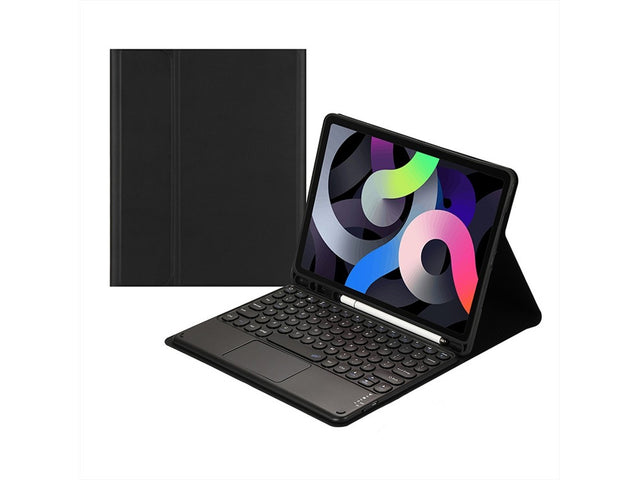 Bluetooth Keyboard Case for Samsung Galaxy Tab S10 Plus 12.4", Round Keys, Black