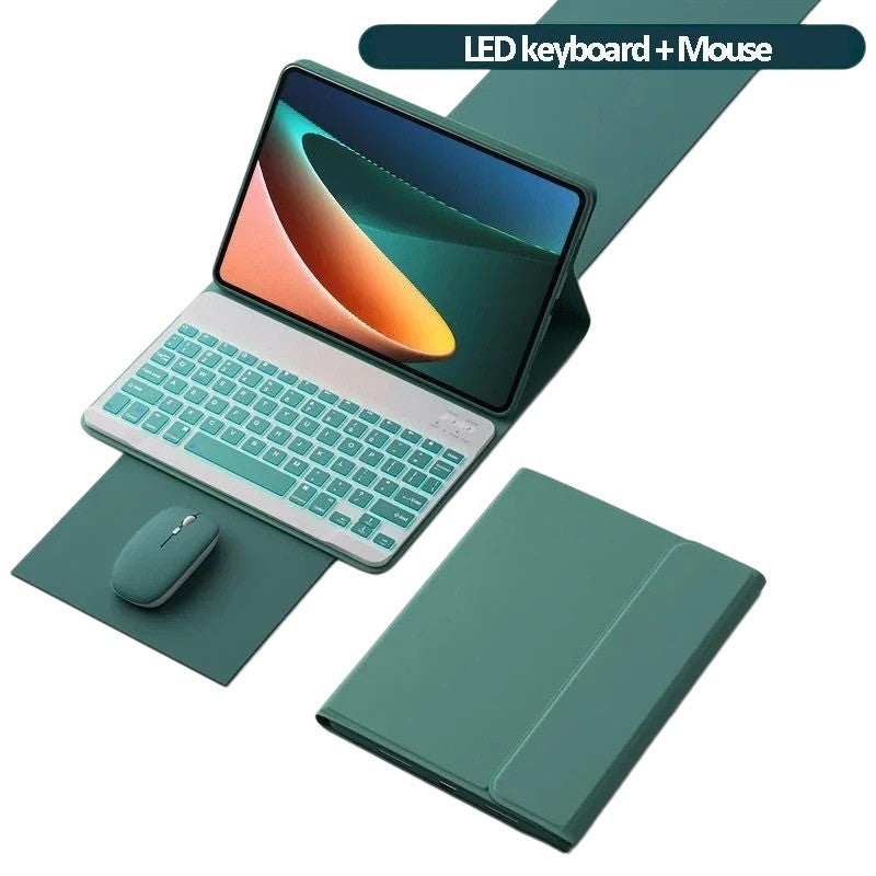 Bluetooth Keyboard Case RGB Backlight & Mouse Compatible with Xiaomi Redmi Pad 2 Pro 12.1" Green