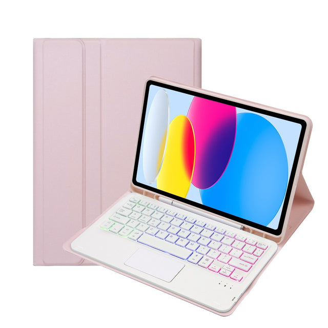 Pink BT Keyboard Case with RGB Backlit Touchpad, Compatible with Samsung Galaxy Tab A9 Plus 11 2023