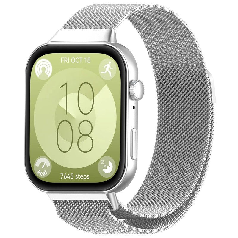 Milanese Watch Bracelet Compatible with Huawei Fit 4/Fit 4 Pro/Fit 3, Stainless Steel, Silver