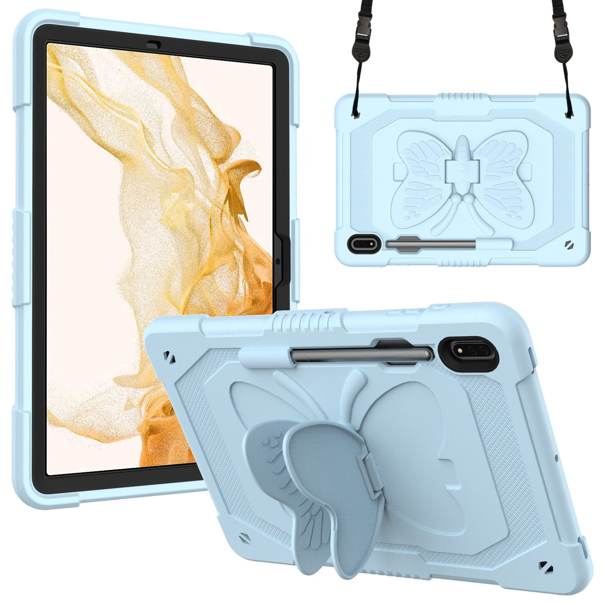 Drop-Proof Tablet Case Compatible with Samsung Galaxy Tab S9/S9 FE 2023, Blue