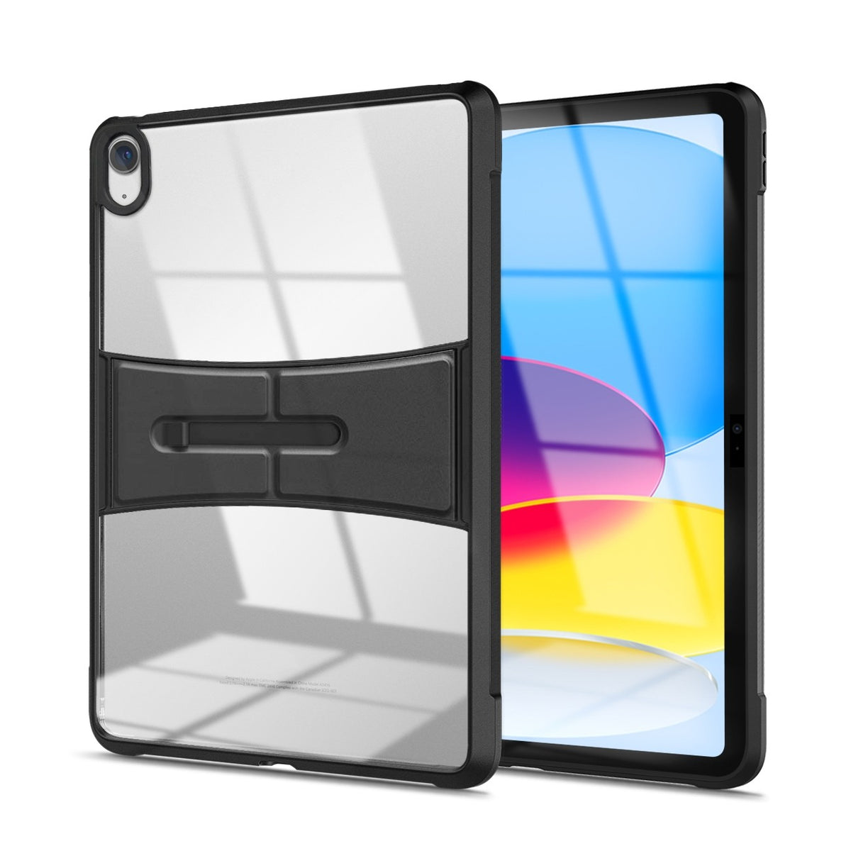 Case for iPad 10th Gen 10.9" 2022, Acrylic TPU Transparent Protective Cover with Stand, Black