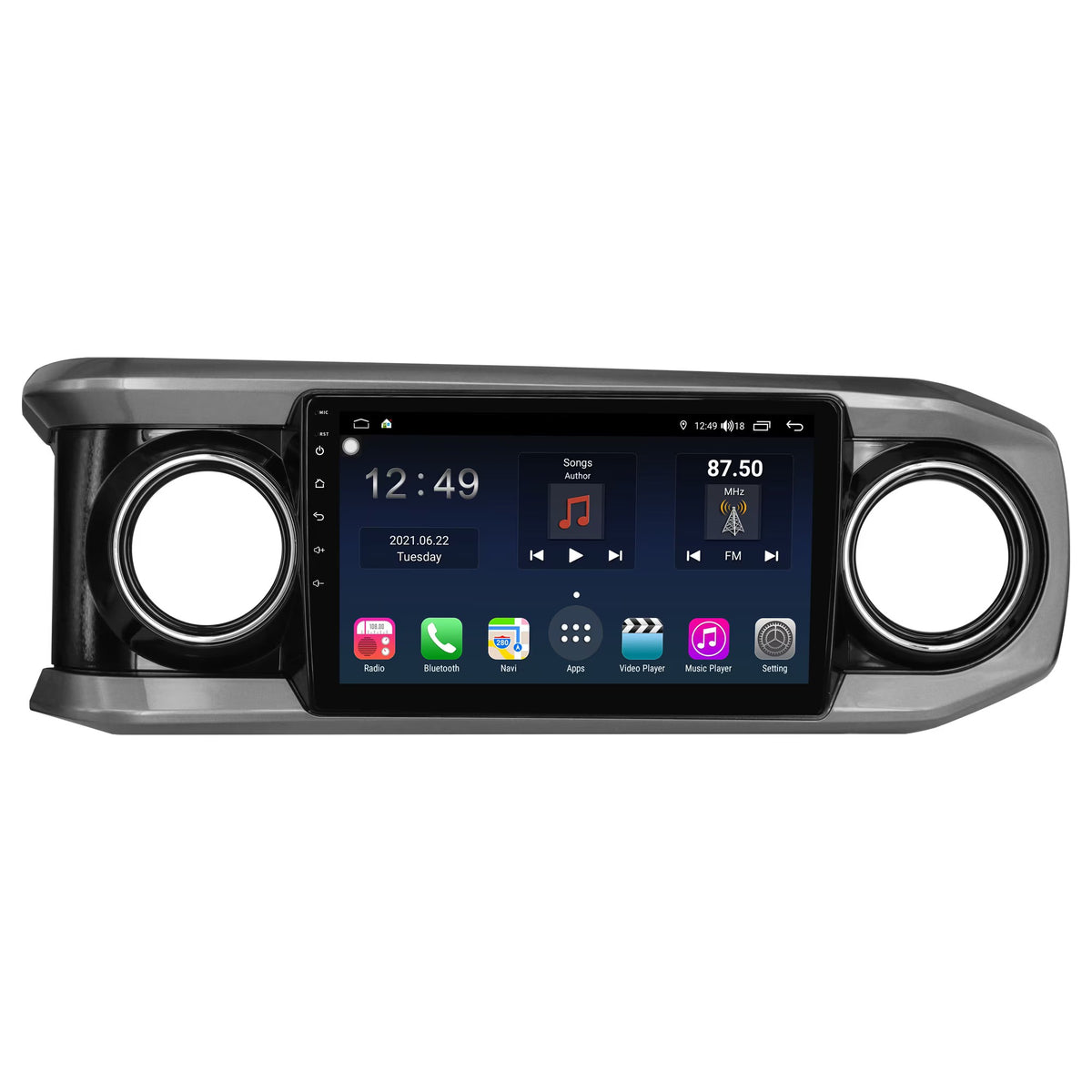 Android 10 Car Stereo with Apple CarPlay, 4+64GB GPS, Touchscreen, for Toyota Tacoma 2016-2022