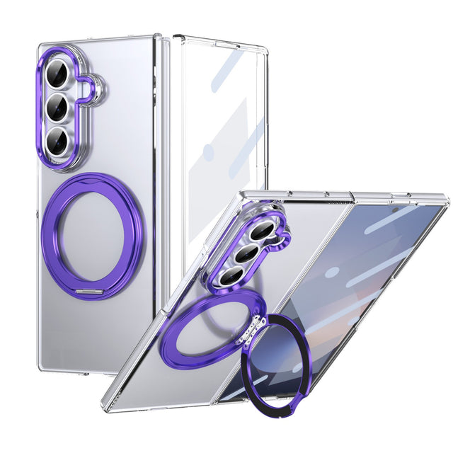 Case for Samsung Galaxy Z Fold 7 with 360° Rotating Stand, Purple