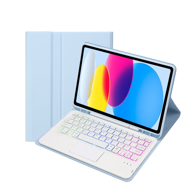 Bluetooth Keyboard Case Compatible with Samsung Galaxy Tab A9 Plus 11 2023, RGB Touchpad, Blue