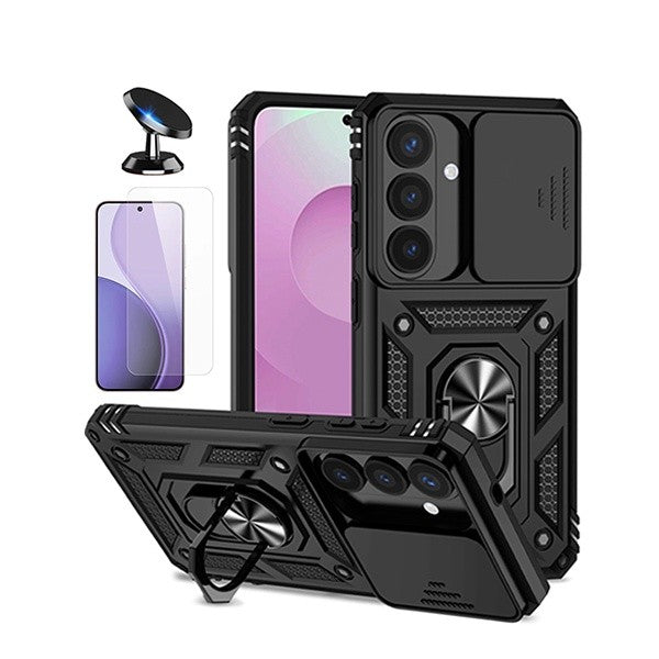 Magnetic Slide Window Case Kit for Samsung Galaxy S26, Tempered Glass, Black
