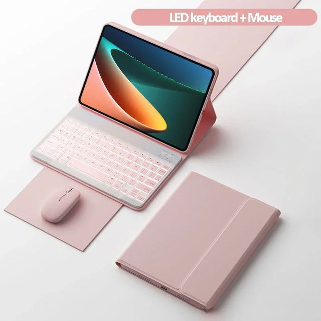 Keyboard Case for Xiaomi Redmi Pad 2 Pro 12.1", RGB Backlit, Detachable, Pink