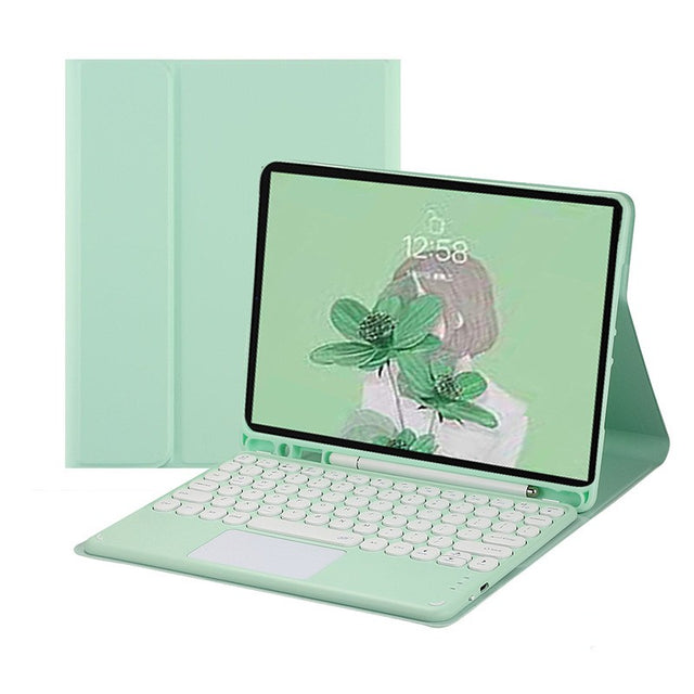 Bluetooth Keyboard Case for Samsung Galaxy Tab S10 Ultra/S9 Ultra 14.6", Round Keys, Green