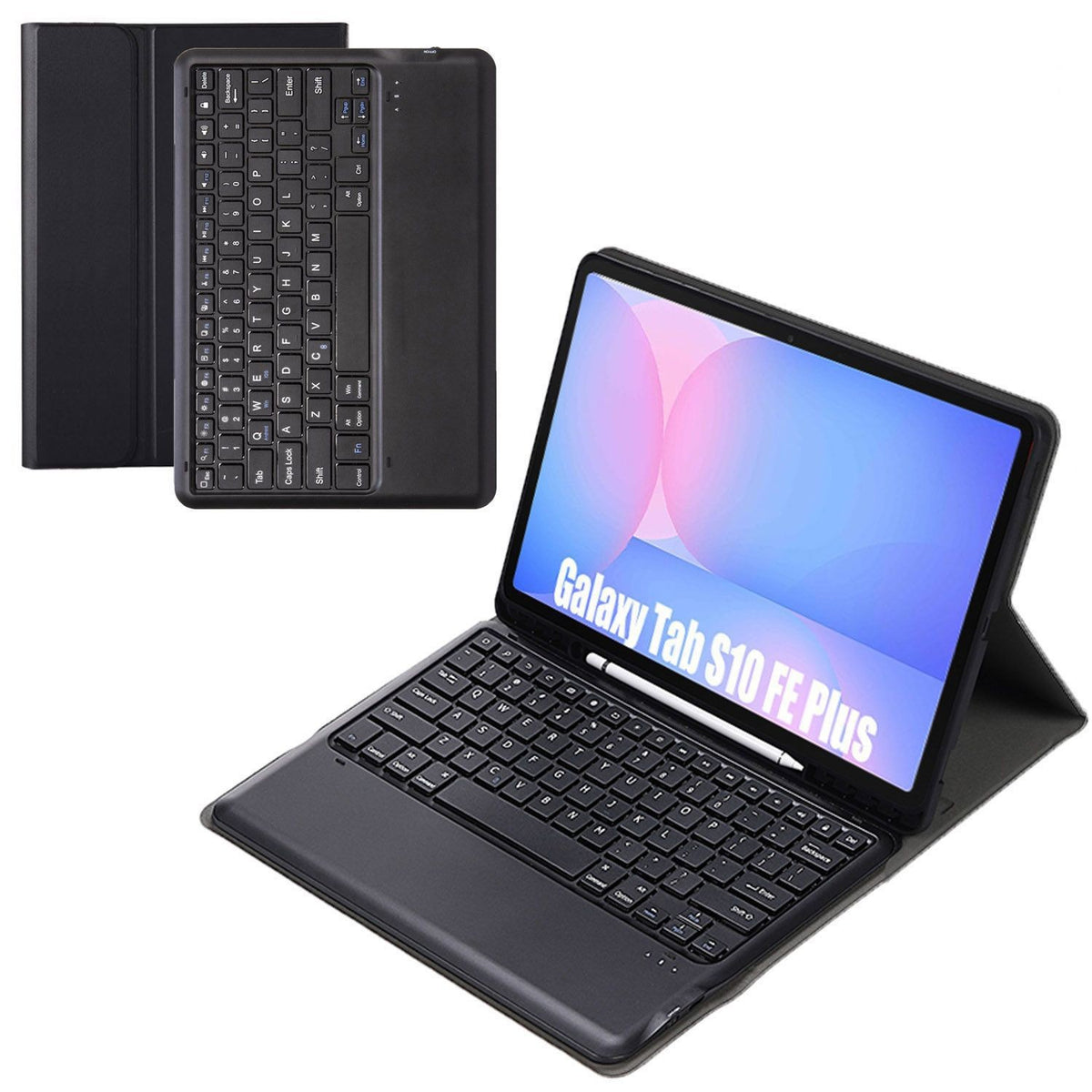 Keyboard Case for Samsung Galaxy Tab S10 FE Plus 13.1", Black, Detachable Bluetooth