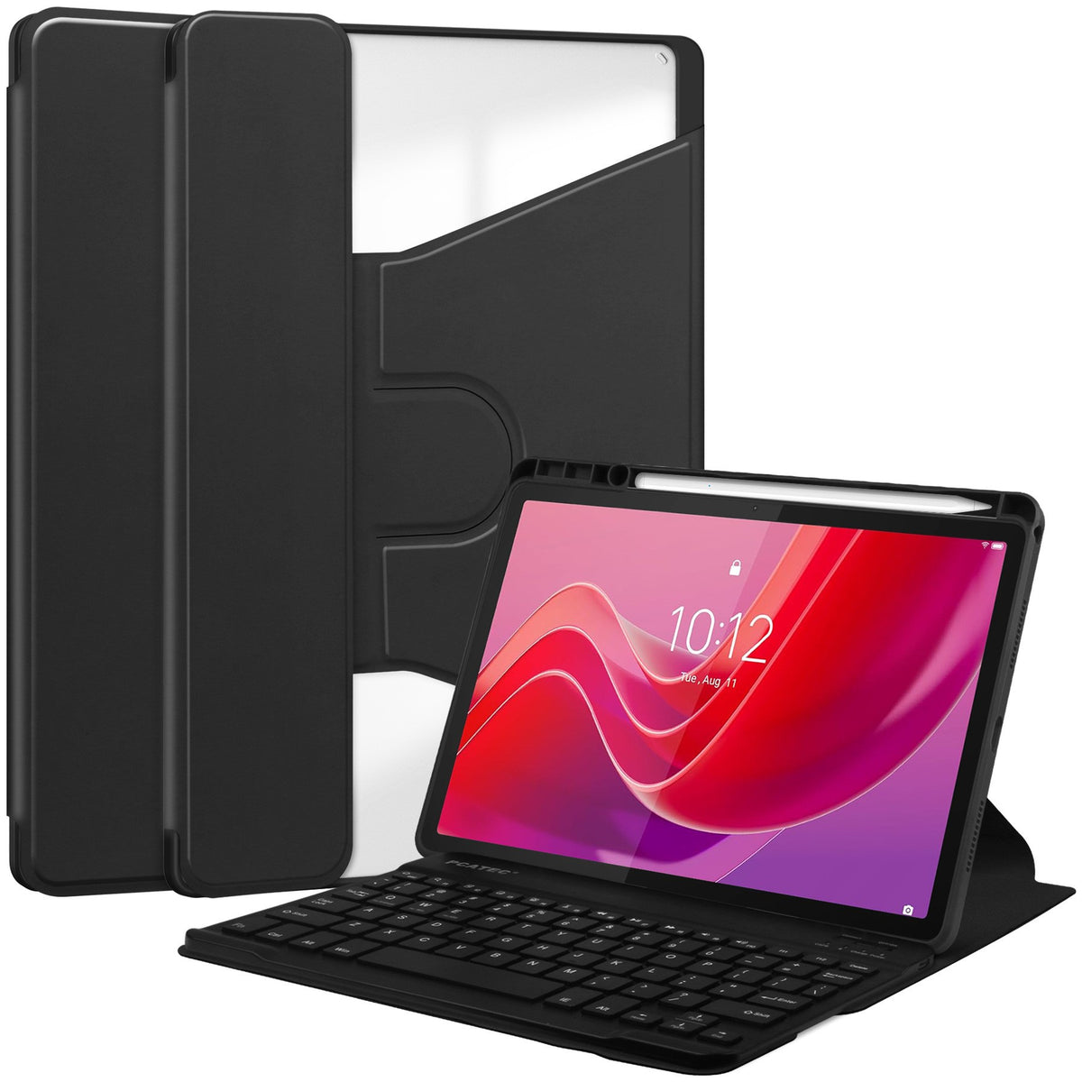 Compatible with Lenovo Tab M11 2024 Case w/ Detachable Magnetic BT Keyboard, Adjustable Stand Black