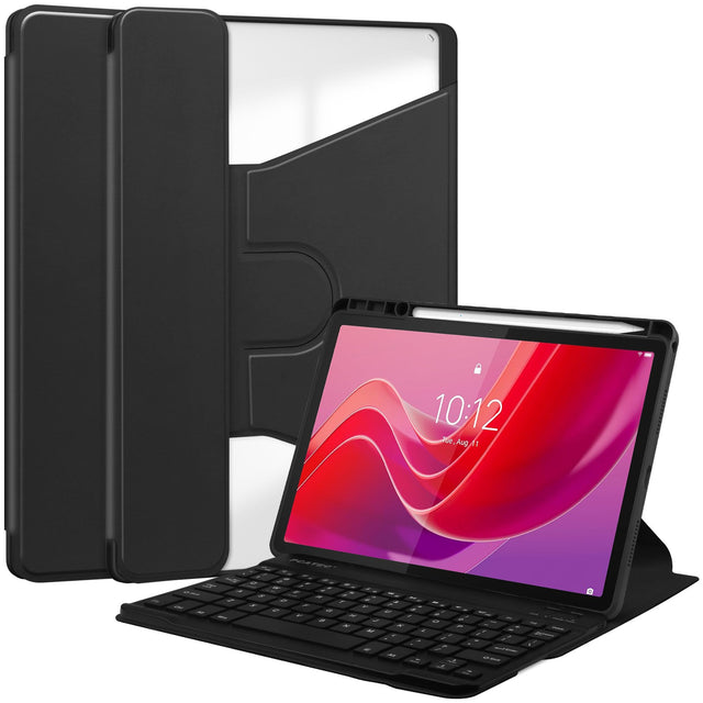 Compatible with Lenovo Tab M11 2024 Case w/ Detachable Magnetic BT Keyboard, Adjustable Stand Black