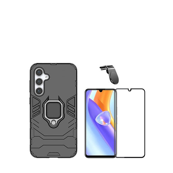 3-in-1 Military Case with Car Mount, Stand & Screen Protector for Samsung Galaxy A15 5G