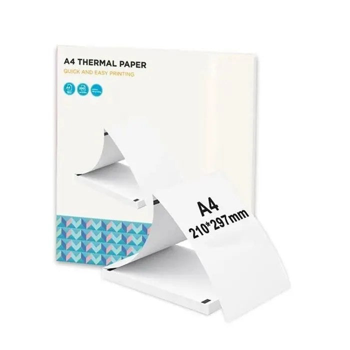 A4 Thermal Paper 210x297 mm Continuous Fold, 100 Sheets for Thermal Printers