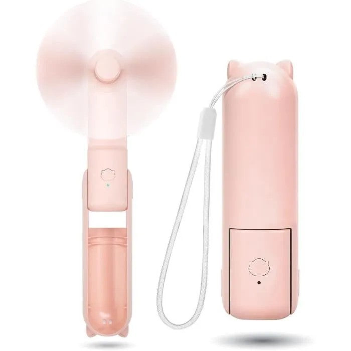 Mini Silent Rechargeable Handheld Fan, 3 Speeds, Portable USB, Battery, Travel