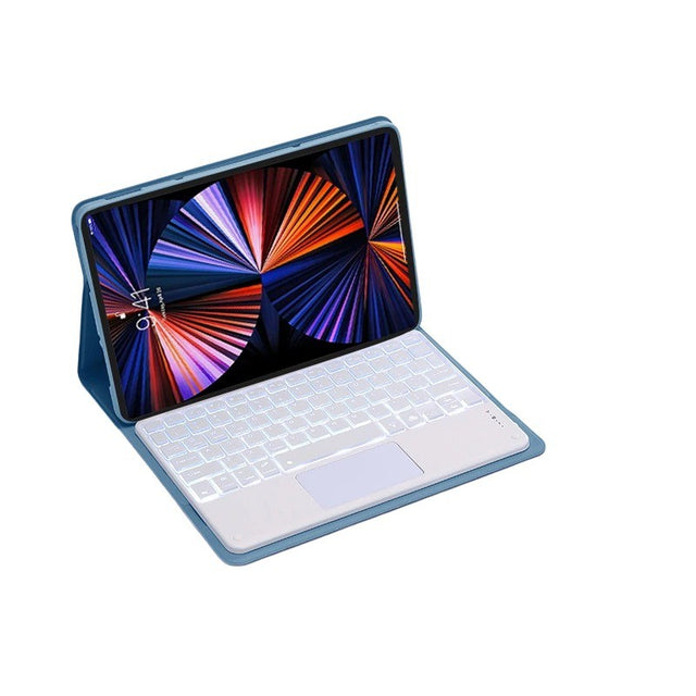 Compatible with Xiaomi Redmi Pad 2 Pro 12.1", Blue Touchscreen Keyboard Case with RGB Backlighting